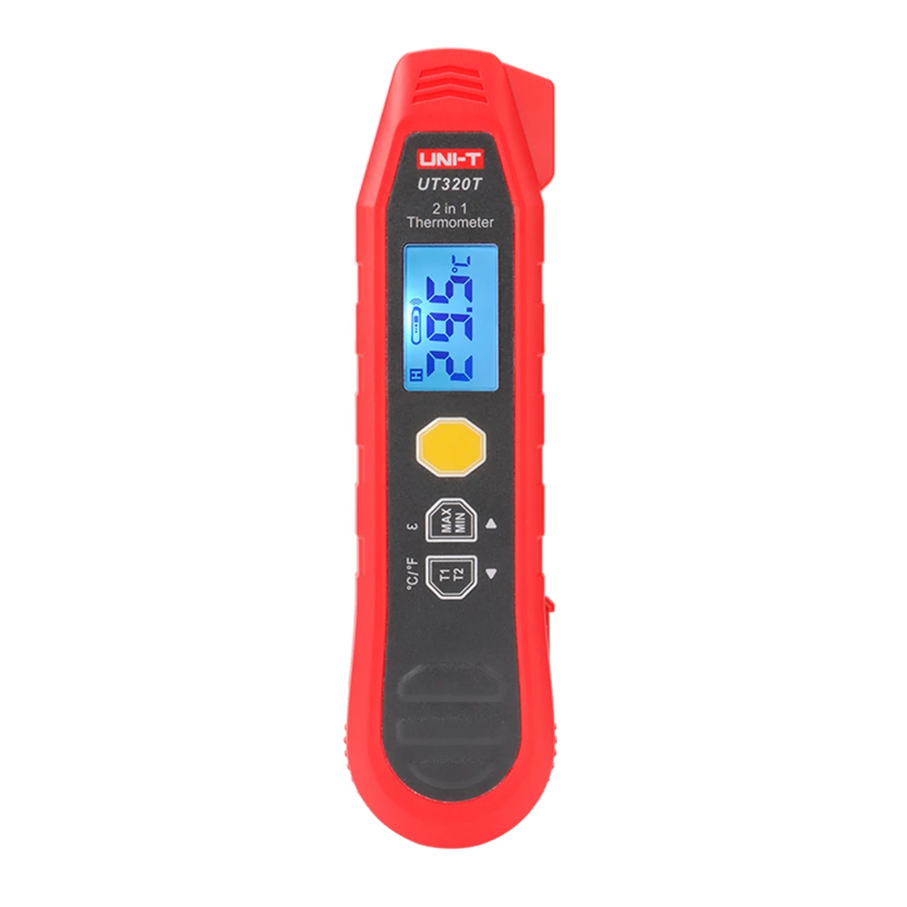 UT320T UNI-T 2 in 1 Thermometer Digital Infrared Laser & Contact Probe Professional Household Industrial ℃/℉ Temperature Meter