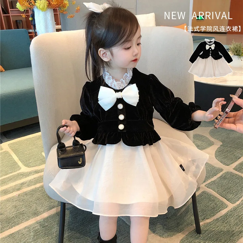 

Girls' Autumn Winter Dress2025New Stylish Autumn Dress Baby Birthday Stylish Vest Princess Dress