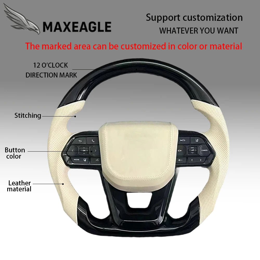 MAXEAGLE For Toyota GT86 Fortuner FJ Cruiser Hiace Land Cruiser LC70 LC76 LC79 Crown Alphard Vellfire Hilux Steering Wheel