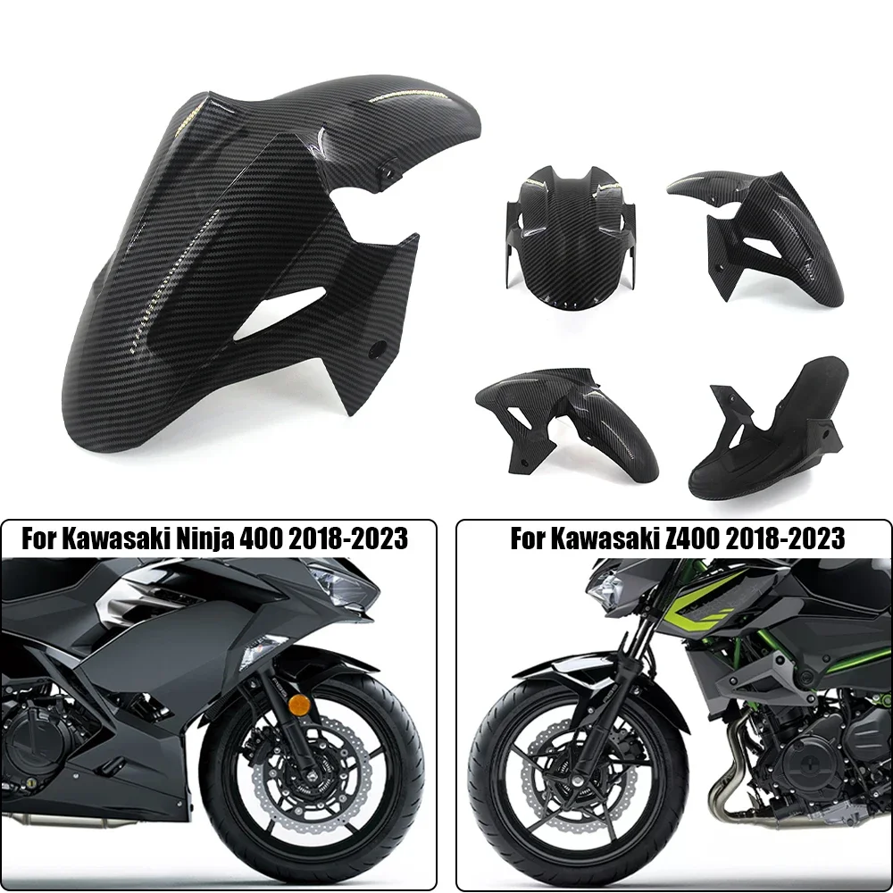 

For Kawasaki Ninja400 Z400 Ninja-400 Z-400 2018-2023 Mudguard Fairings Carbon Fiber Motorcycle Accessories Front Fender