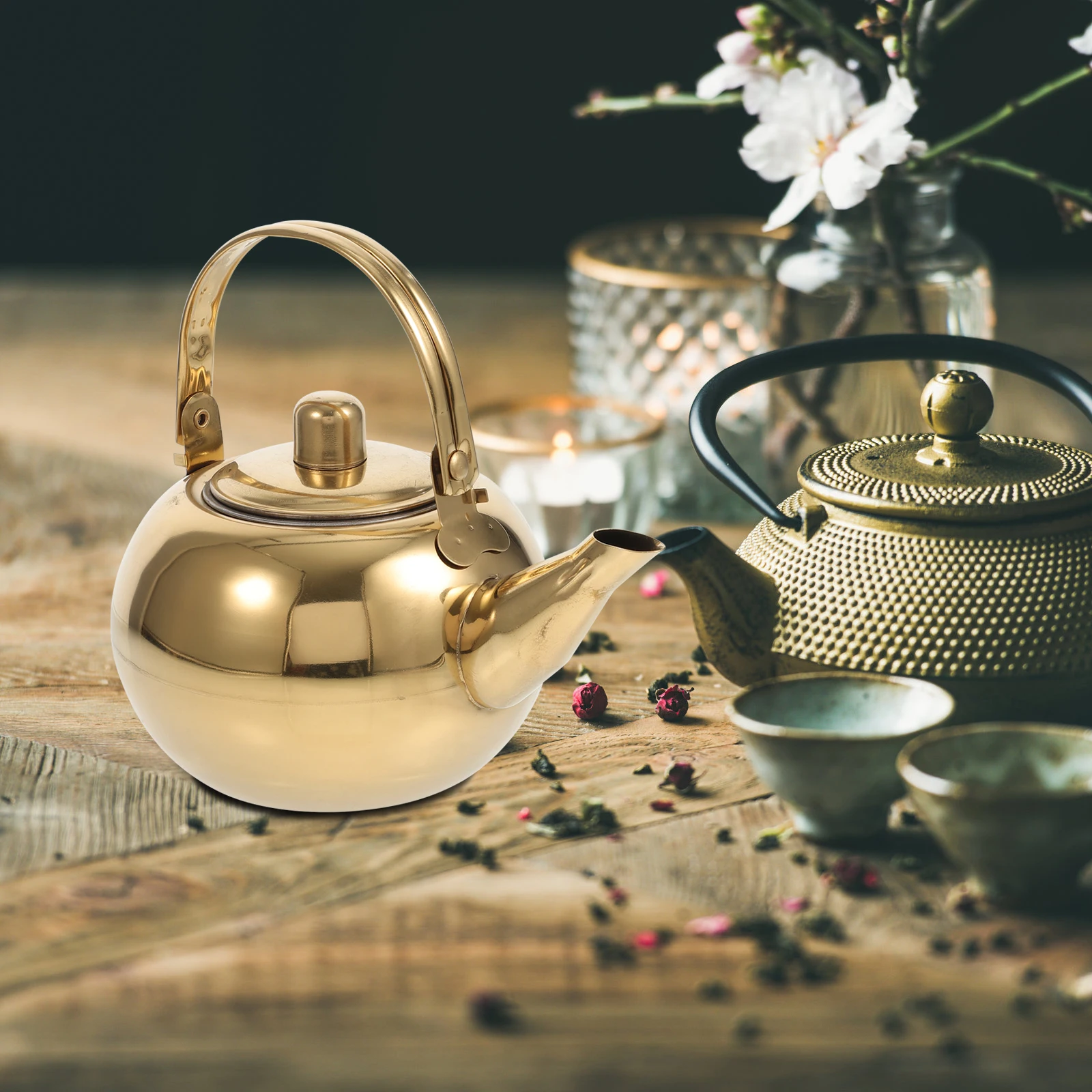 

Stainless Steel Insulated Water Pot 1L Thermal Teapot No Bad Smell Easy Hold Kitchen Restaurant Hotel Travel