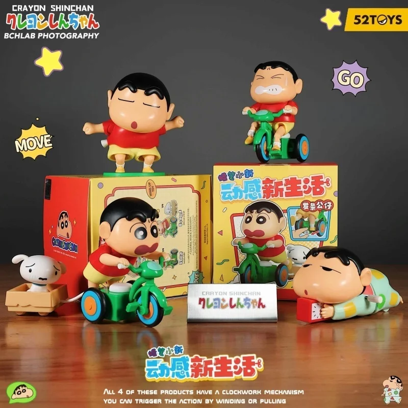 

52toys Blind Box Crayon Shin-Chan Daily Life Series 3 Mystery Box Anime Cute Figure Collectible Toy Desktop Decoration Gifts