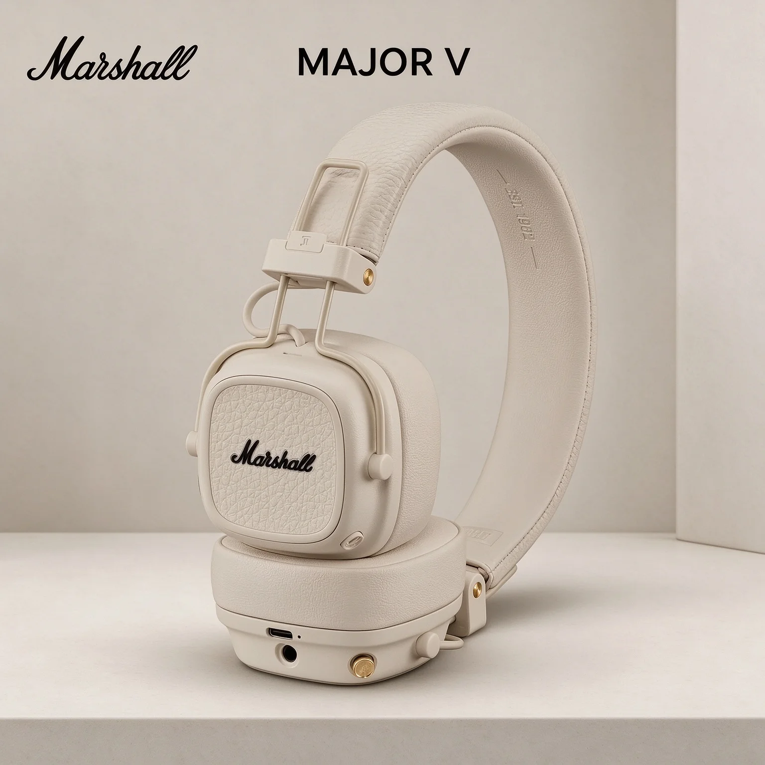 Marshall MAJOR V Bluetooth Wireless Headphones, 100+ Hours Playtime, Foldable Portable Design, Multi-Point Bluetooth Connection