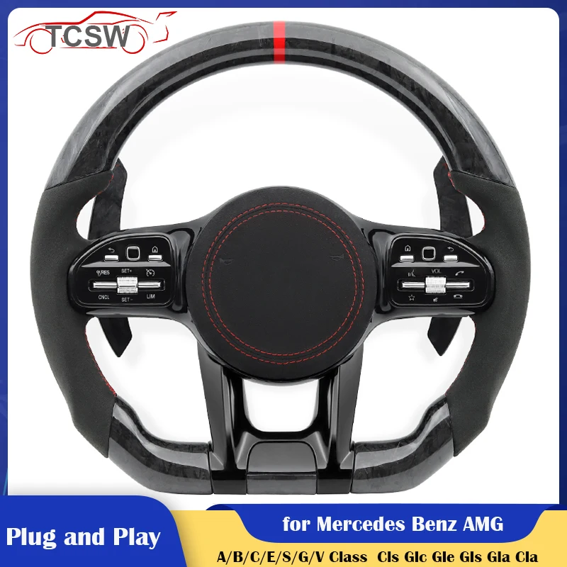 

Forged Carbon Car Steering Wheel for Mercedes Benz AMG w206 w463 w218 w212 W205 W204 W222 W221 W223 W213 GTS GLA GLB GLC GLE