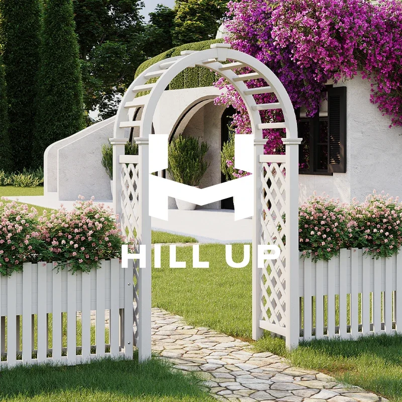 

Outdoor garden arch vine climbing frame European-style villa courtyard, preservative wood arch door fence decorative grape stand