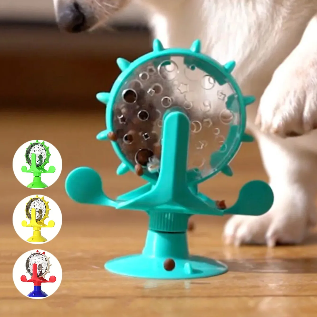 

Pet supplies wholesale manufacturer Amazon new puppy dog toy cat slow food leak food windmill turntable