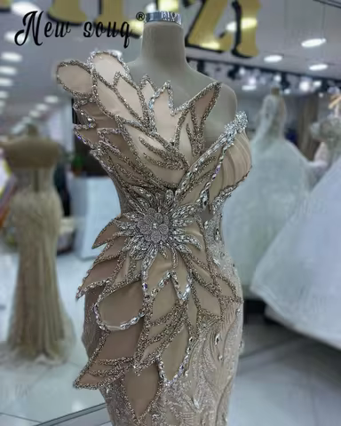 Stunning Nude Champagne Evening Dress Midi Long Bride Wedding Party Dress Cocktail Dress for Special Occasions Customized