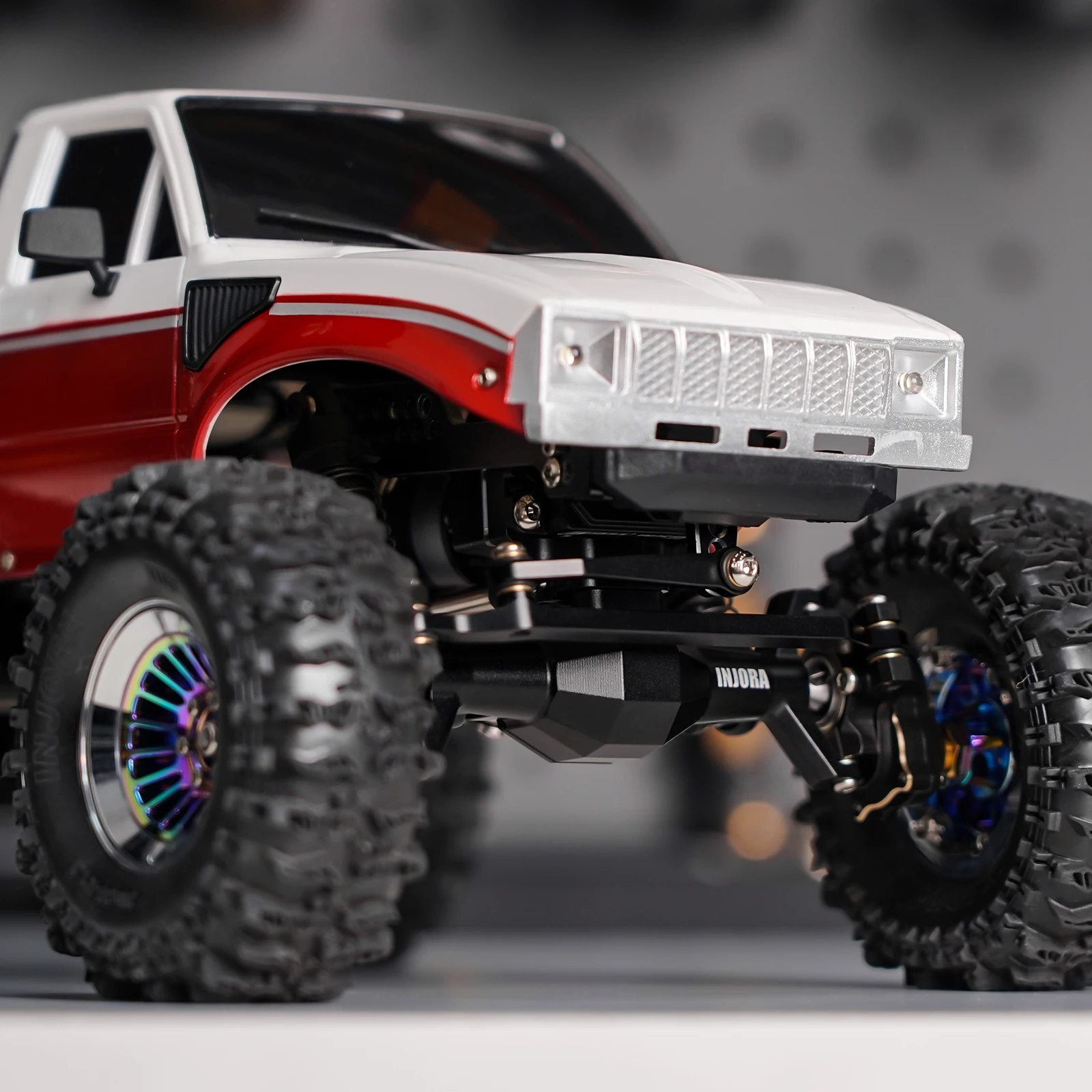 INJORA + axes de portail diamant 5 mm avec jointures et couvercles de direction en laiton pour 1/18 TRX4M