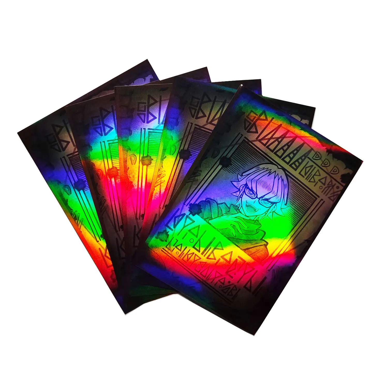 

63x90mm 60PCS Holographic Card Sleeves YUGIOH Card Sleeves Illustration Anime Protector Card Cover for Board Games Trading Cards