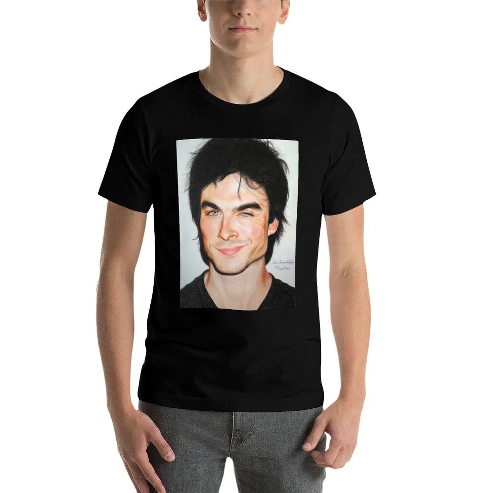 

Portrait Drawing Print of Ian Somerhalder T-Shirt man t shirts for men g man t shirts for men t shirts for man slim fit T-Shirt