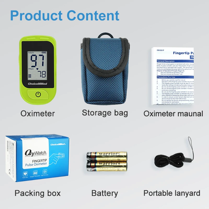 ChoiceMMed LCD Oximeter Finger Pulse Oximeter Blood Oxygen Saturation Meter Heart Rate Monitor Oximetro de dedo