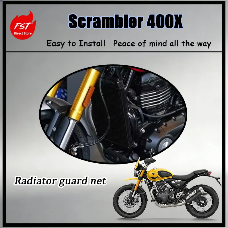 

FOR Stainless Steel Radiator Guard for Speed Twin 400 Scrambler 400X Water Tank Protection Mesh - Motorcycle Radiator Guard