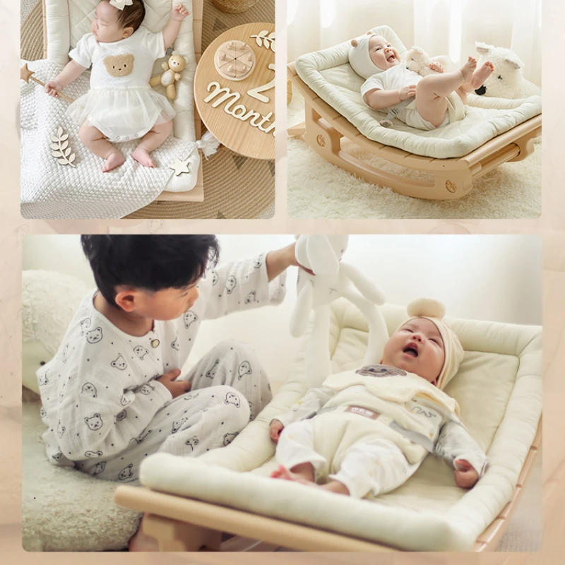 Enlarged U-shaped Design Baby Rocking Chair Baby Sleeping Lounge Chair Lightweight No Electric Rocking Cradle Comfort Chairs