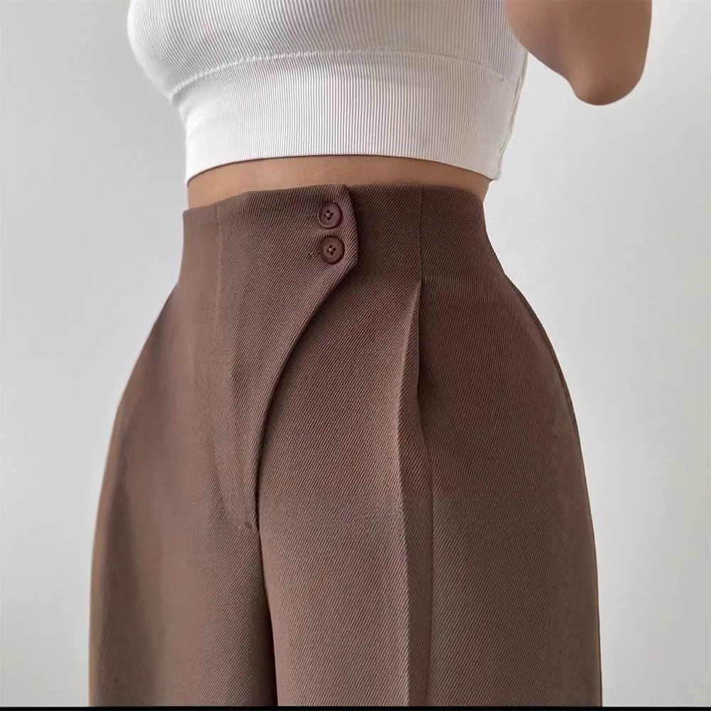 Pantalon femme élégant bureau coupe ample pantalon tenue décontracté jambe large pantalon confortable pantalon femme personnaliser