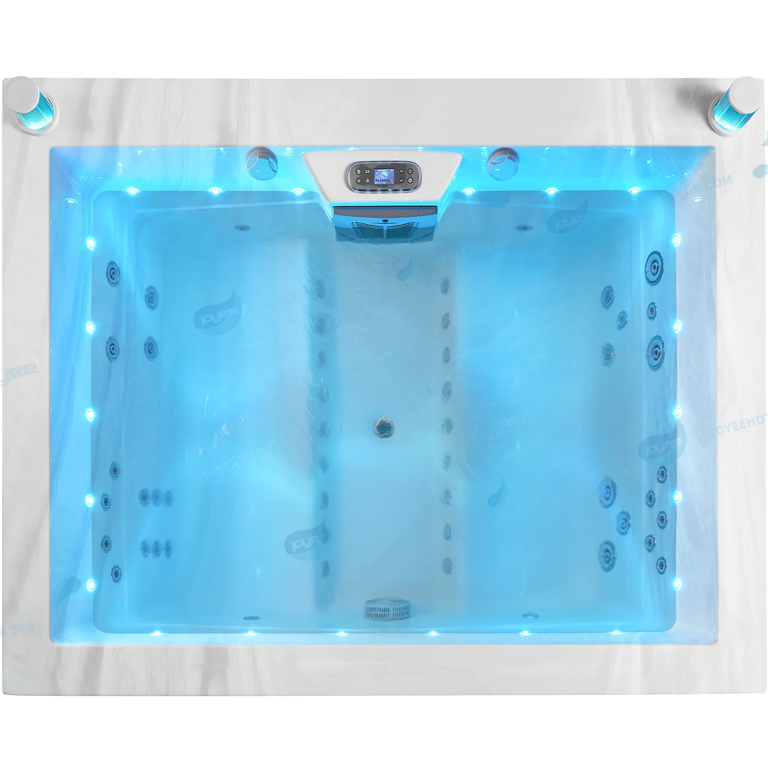 China High Quality Acrylic Half Outside Use Whirlpool Bathtub 4 Persons Massage Spa Bathtub