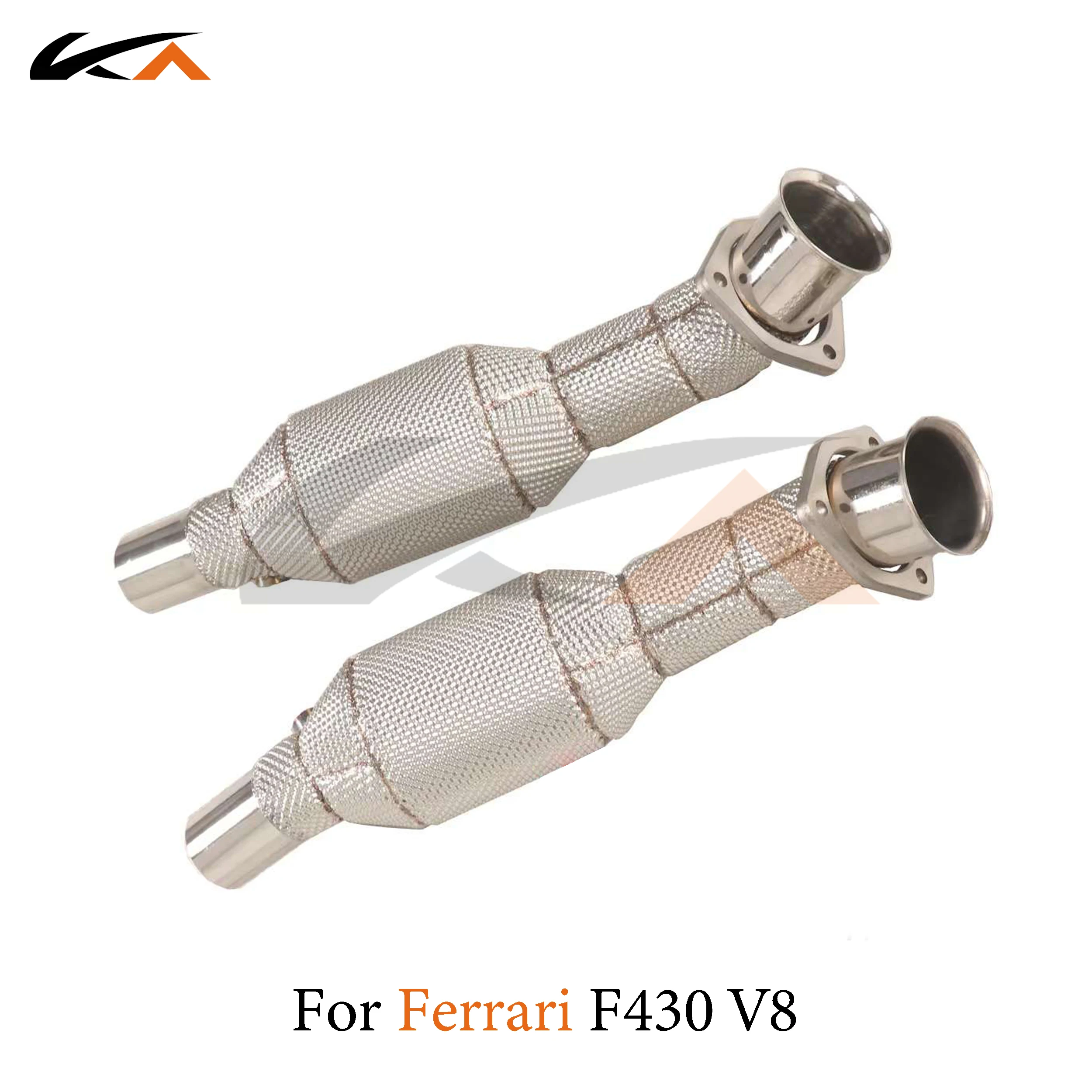 KA Tuning exhaust system header stainless downpipe for Ferrari F430 V8 4.3L axle pipe catalysis heat shield