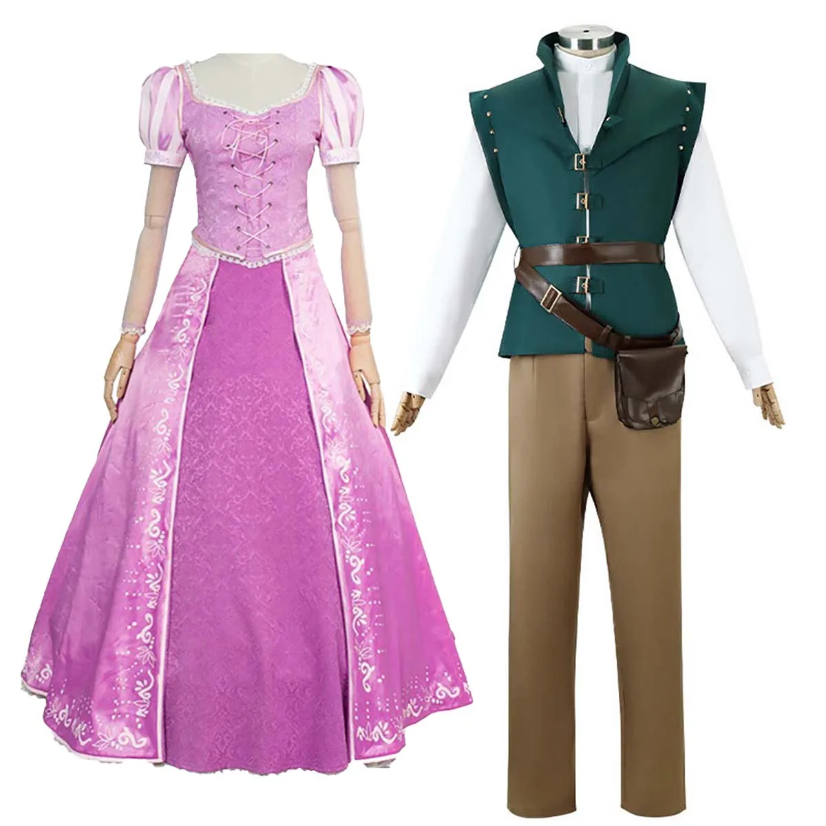 Adult Kid Halloween Cosplay Full Set Outfit Boy Men Flynn Rider Costume with Belt Bag fancy dress kostum cosplay anime ecoparty