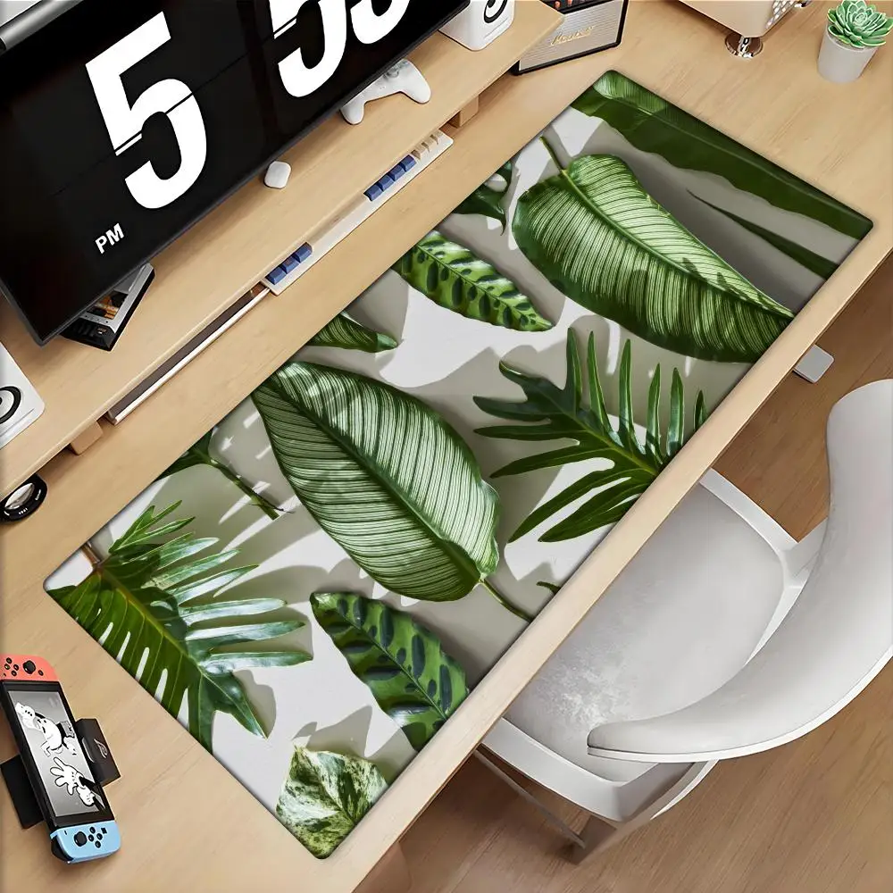 

Tropical Plant Leaves Mousepad Large Gaming Mouse Pad LockEdge Thickened Computer Keyboard Table Desk Mat