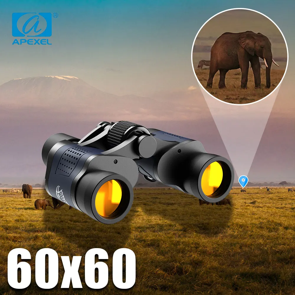 APEXEL High Clarity Telescope 60X60 Binoculars 10000M High Power BAK4 Optics For Outdoor Hunting Professional Optical Binocular