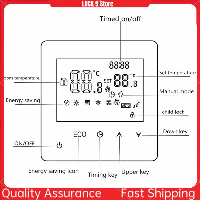 

AC95V-240V Electric Floor Heating Thermostat House Room Thermostat Temperature Controller Digital LCD Display-AB52