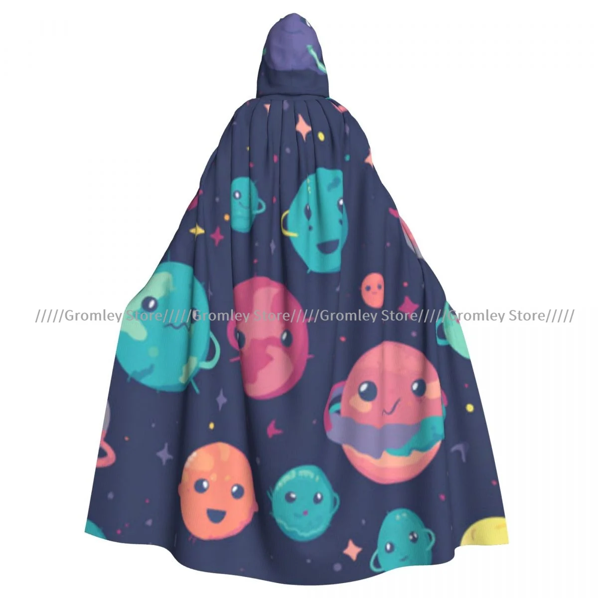 Cartoon Planets Space Witch Cloak Halloween Cosplay Costume Adult Unisex Cloak Retro Ages Cape