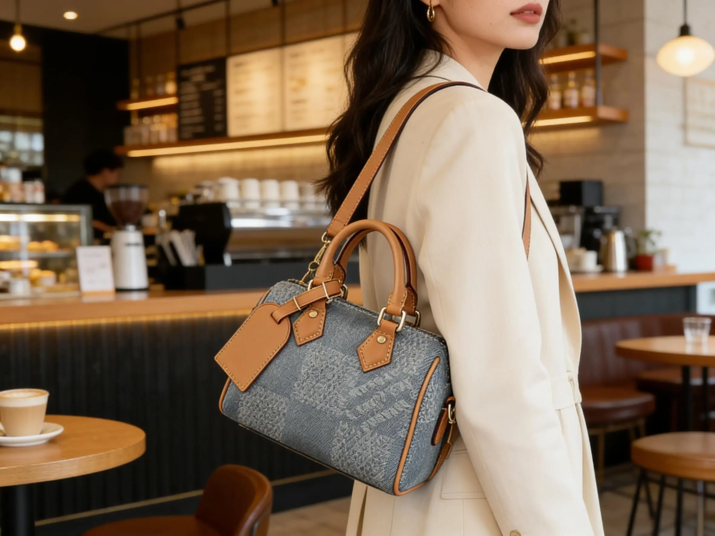 

New Women's Single-Shoulder Bag Denim Patchwork Pillow Bag Luxury Women's Handbag