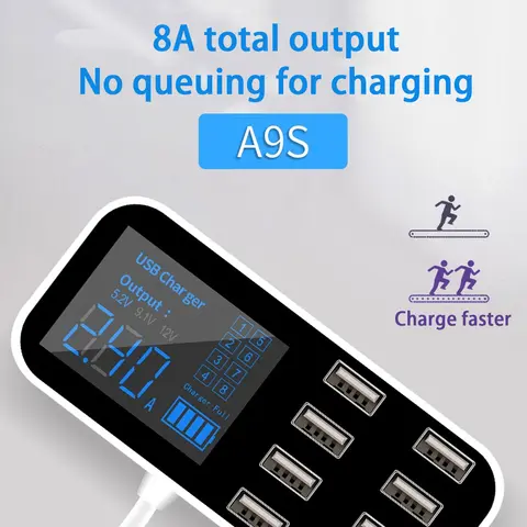 멀티 포트 USB 충전기 자동차 라이터 충전 스테이션 허브, LCD 디스플레이 포함, 대부분의 자동차 모델과 호환 가능