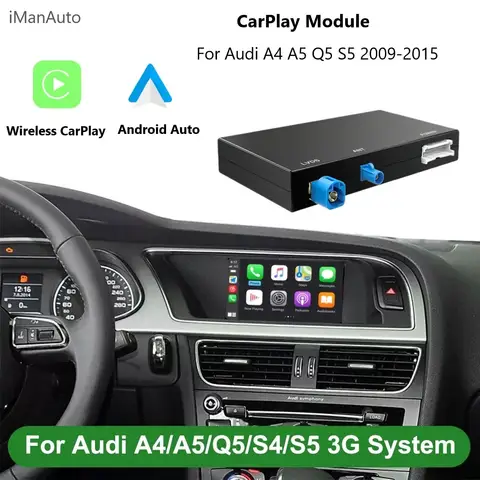 아우디 A4 B8 A5 Q5 2009-2015용 iManAuto 무선 카플레이 모듈 안드로이드 오토 에어플레이 미러링 후방 카메라 USB 플레이어 BT 오디오