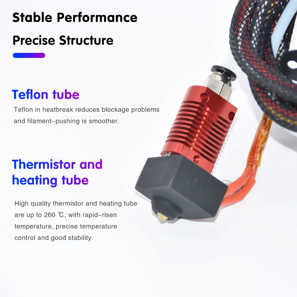 Komplett montierbares MK8-Extruder-Hotend-Düsenset mit 4010 12 V Turbogebläse für 3D-Drucker der Ender-3/5/Pro CR-10-Serie
