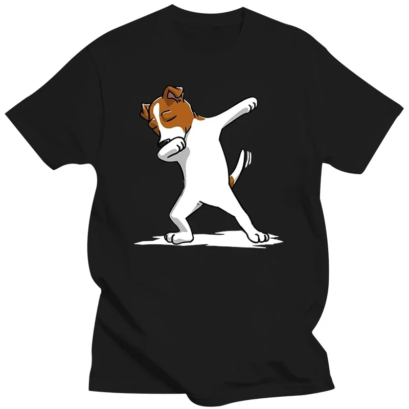 Camiseta divertida Dabbing Jack Russell Terrier para perro, camisetas novedosas para hombre, camiseta de manga corta de algodón con cuello redondo para adolescentes