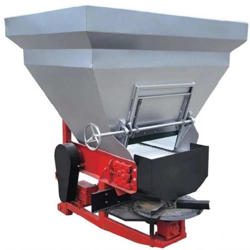 Fertilizer Spreader Tow Behind Small Tractor Miniature Manure Spreader Pump Hydraulic Control 1.3m Hopper 6-15m Spread Width