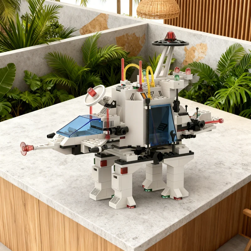 293pcs MOC Lunar Guardian Walker Space Classic Space Model Building Blocks Christmas Gift Toys Education 3D Creative Assemble