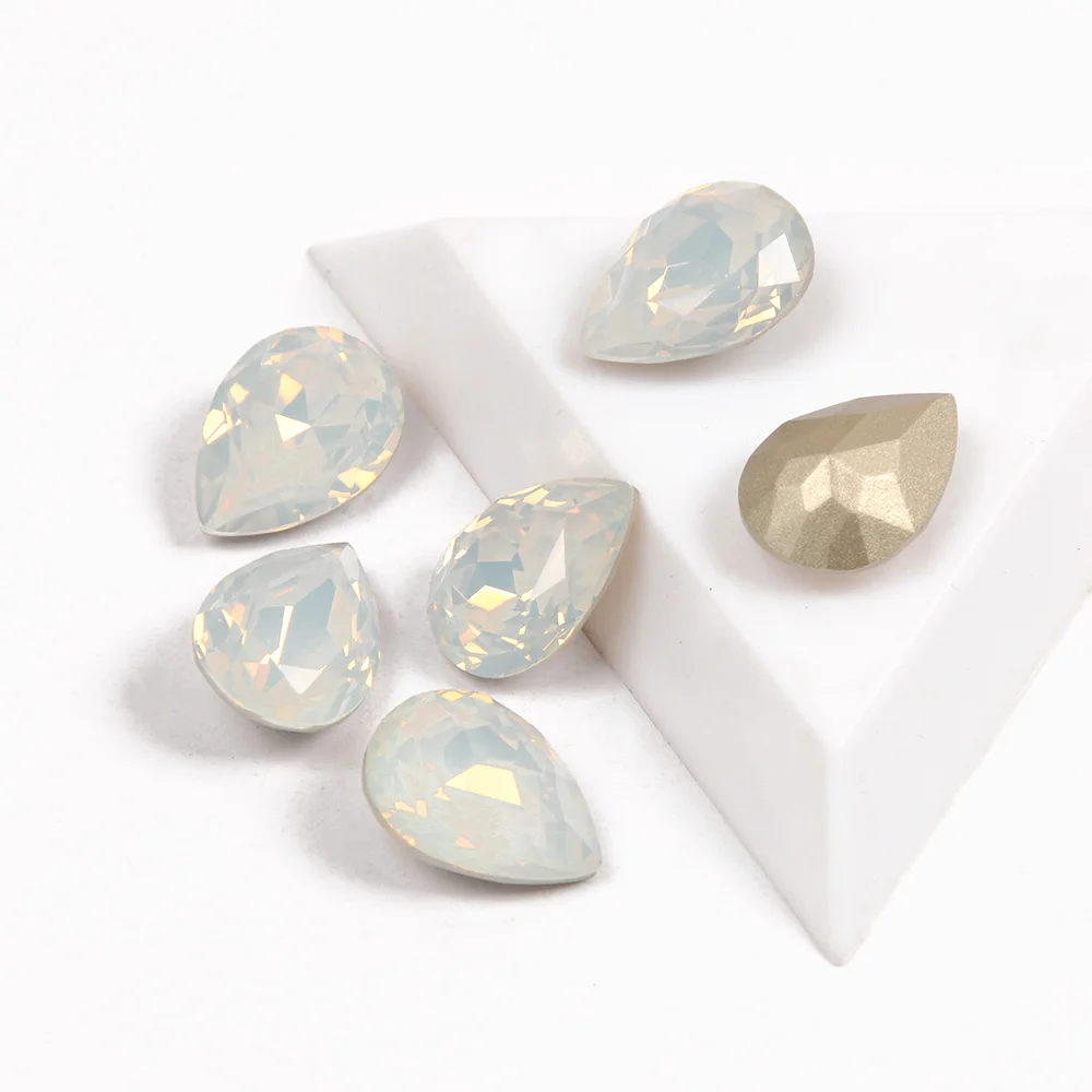 Weißer Opal Nähen auf ausgefallene Strass steine, DIY Näh zubehör, Zubehör Dekoration Glasperlen, Pointback-Kristalle für Kleidungs stück – Detail 14