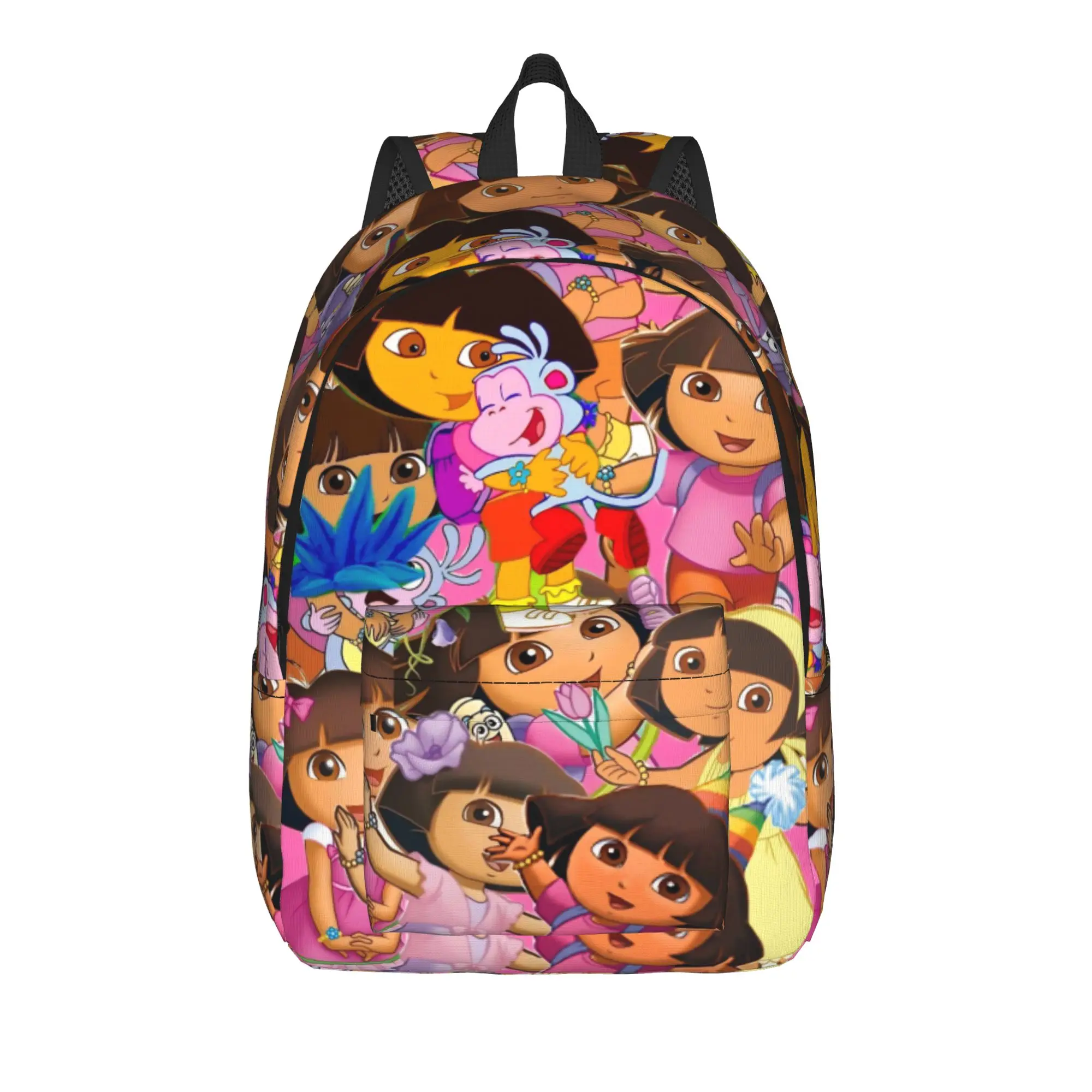 D-Doras Friends Boots Monkey Backpack for Men Women Casual Student Work Daypack Explorer Cartoon College Canvas Bags Durable
