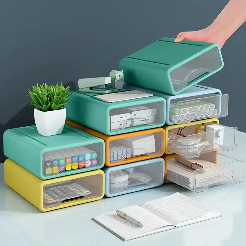 Multi-layer Pen Holder Drawer Style Desk Organizing Plastic Organizer Stationery Transparent Office Boxes Accessories