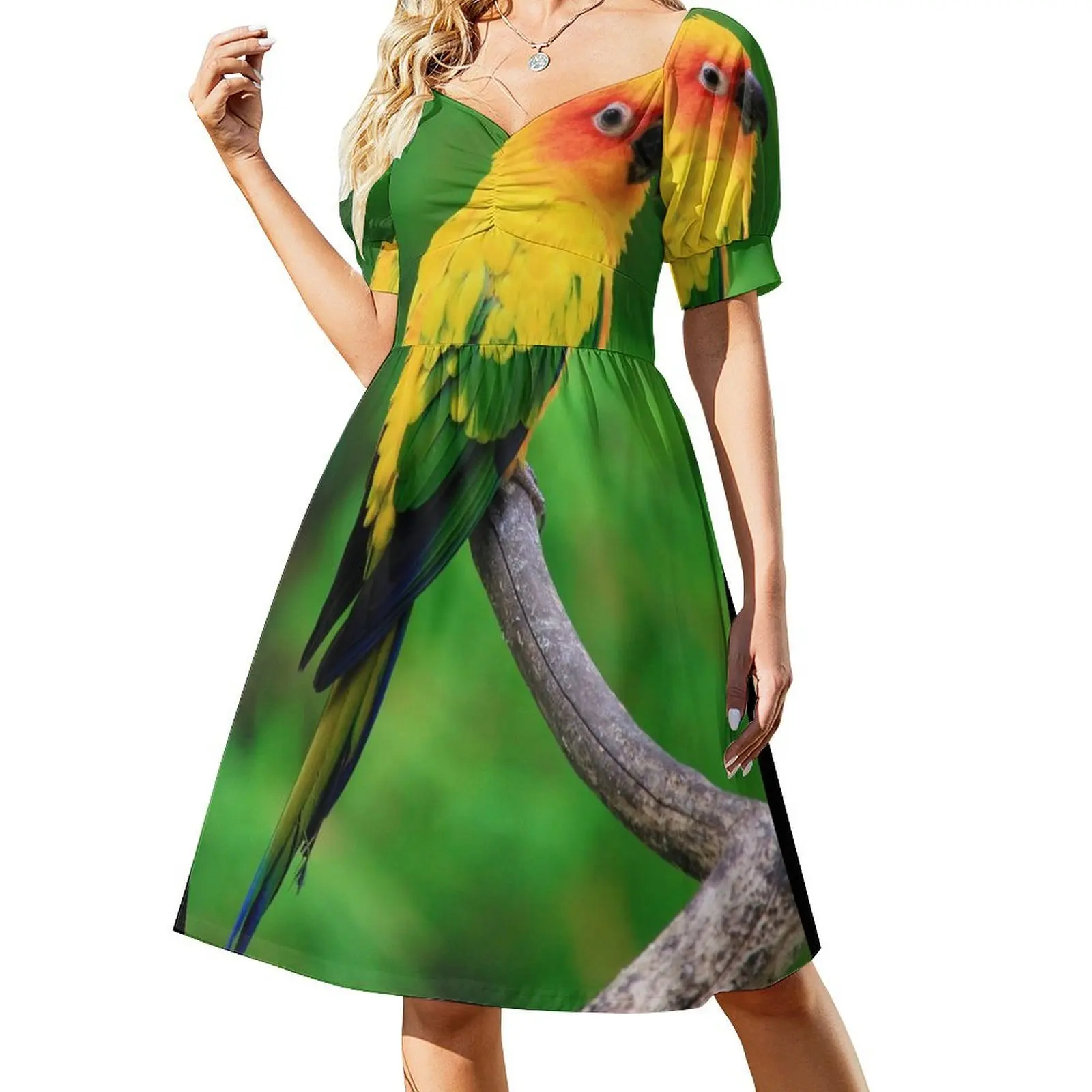 

Sun Conure Parrot Photo Short Sleeved Dress elegant evening dresses for women 2025 bandage dress women dress