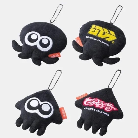 

Black Splatoon Squid Lnkling Plush Toy Dolls Kids Gift Four Keychain Pendant