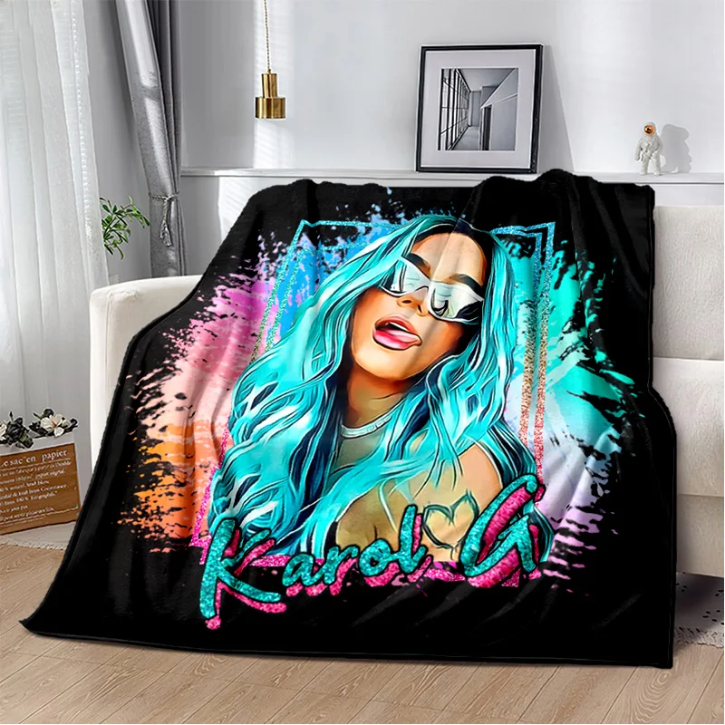 3D Printing Karol G Singer HD Blanket,Soft Throw Blanket for Home Bedroom Bed Sofa Picnic Travel Office Rest Cover Blanket Kids