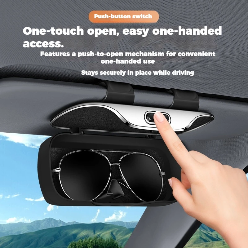 Suporte universal para óculos de sol e óculos de grau, caixa de armazenamento para óculos, clipe para óculos, organizador de bilhetes e cartões, acess