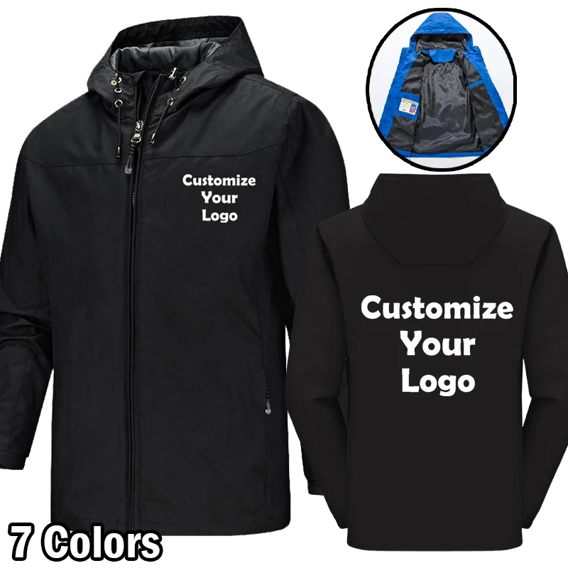 

Customized New Men's Windproof Jacket Zipper Hooded Jacket Outdoor Sports Casual High Quality Jacket