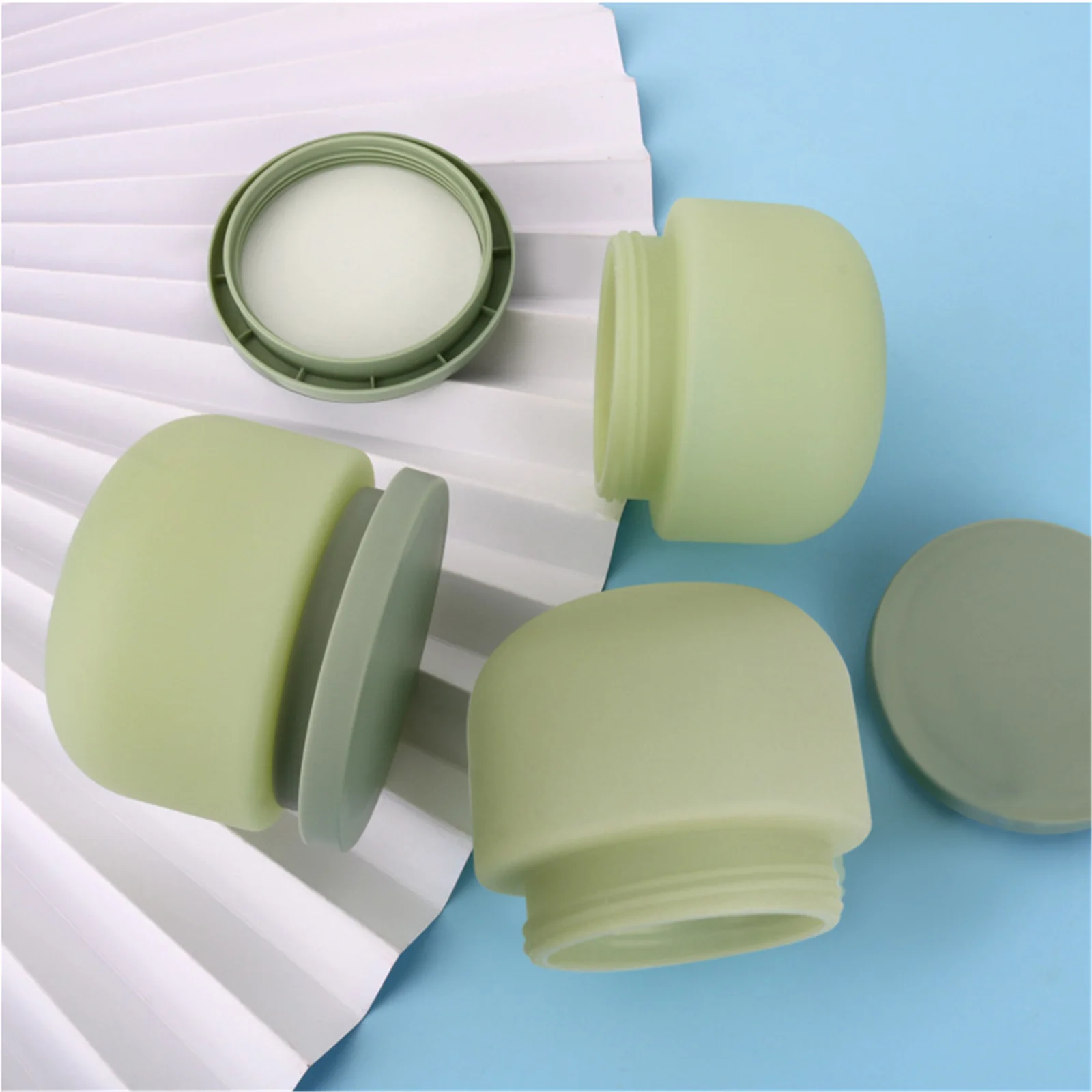 PE Face Cream Bottle 250g Matte Green Lotion Jar Cosmetic Empty Container Hair Mask Bottle Body Cream Refillable Split Bottle