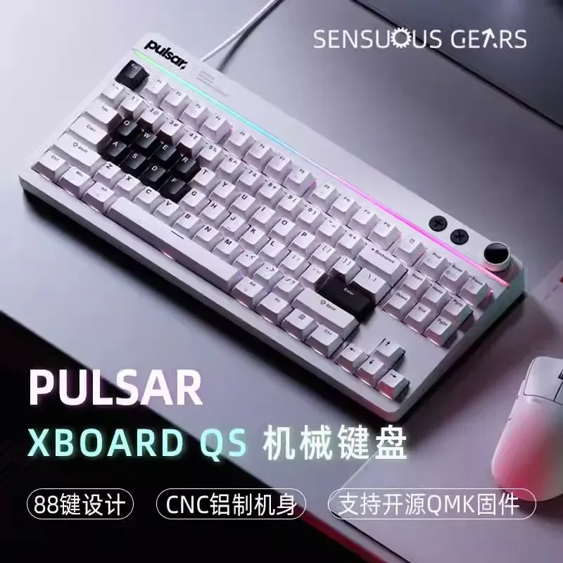 Pulsar Xboard Qs Esports Mechanical Keyboard Wired Gaming Keyboards Cnc Aluminum Hot Swap Rgb Type-C Gamer Keyboards Gift Office