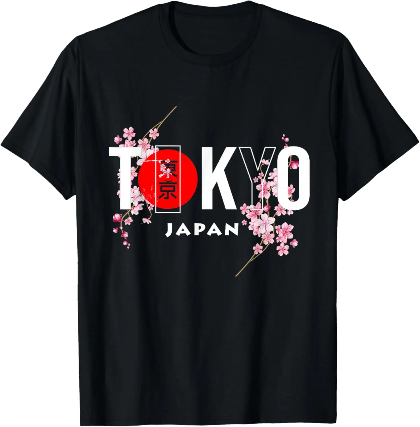 

Футболка с рисунком Tokyo Japan Kanji Sakura Cherry Blossom, дышащая хлопковая футболка с короткими рукавами