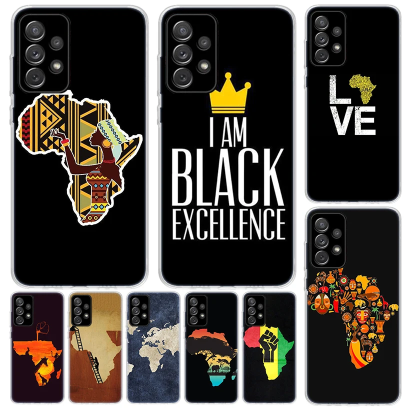 Coque de téléphone peinte avec carte d'afrique et géographie, étui pour Samsung A16 A26 A36 A56 A15 A14 A13 A55 A54 A53 A25 A24 A23 A35 A34 A33 A05S A04S A1