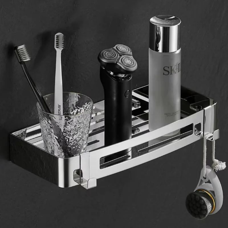 Wall Mounted 304 Stainless Steel Gold Bathroom Corner Shelf, Chrome Satin Finish Shower Storage Holder for Bath Kitchen ****