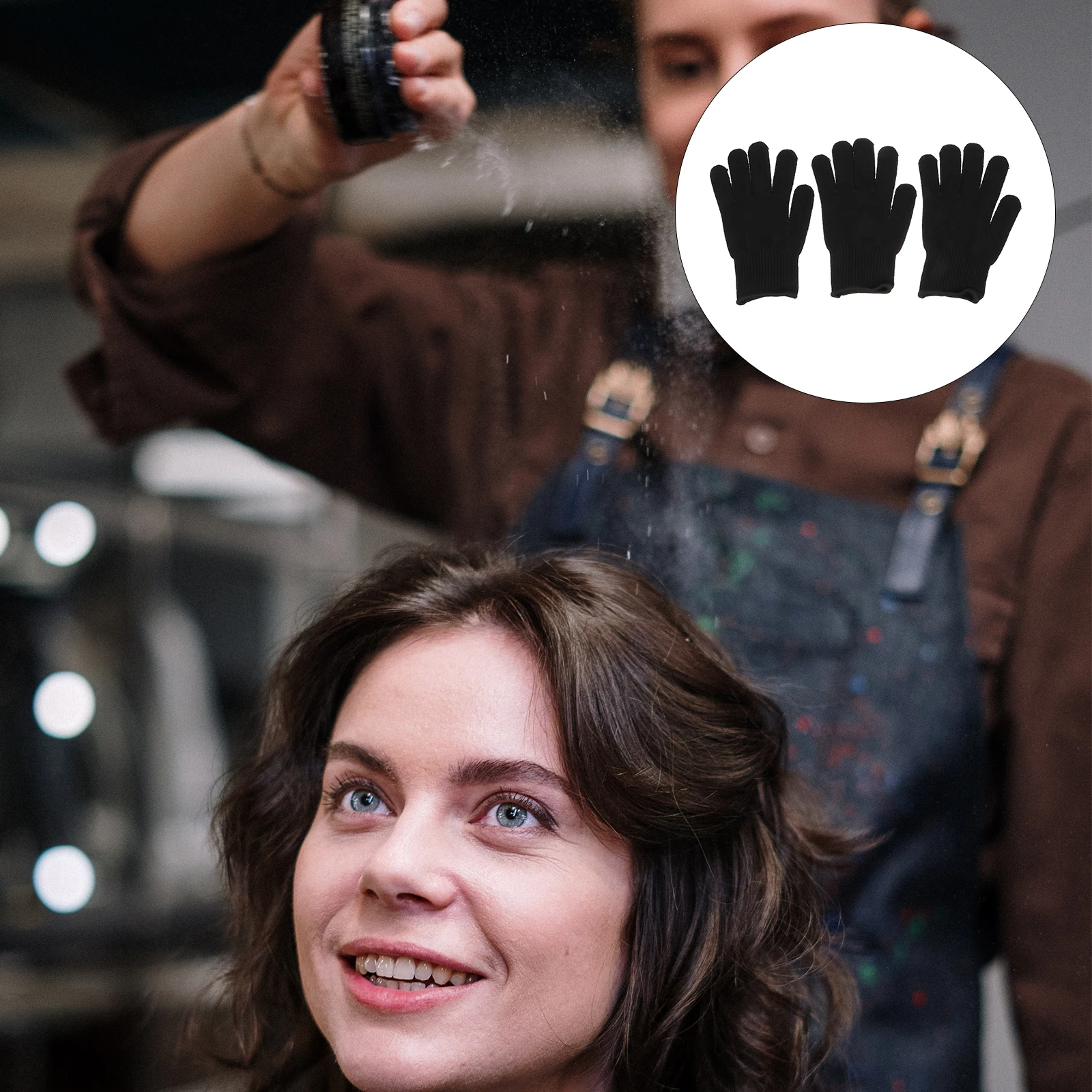 

3Pcs Heat Resistant Gloves Hair Curler Protective Gloves Heat Proof Cotton Mitten for Hair Curling Iron Salon Barber Use
