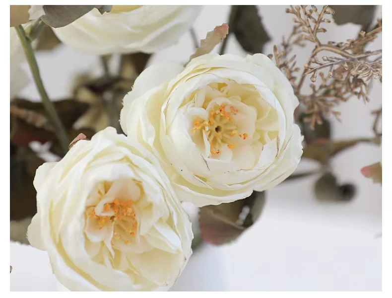 10 Stück Herbstliche 2-köpfige Rosen Künstliche Blumen Wohnzimmer Tischdekoration Hochzeit Brautstrauß Hochzeitsdekoration Party Blumendekoration – Detail 8