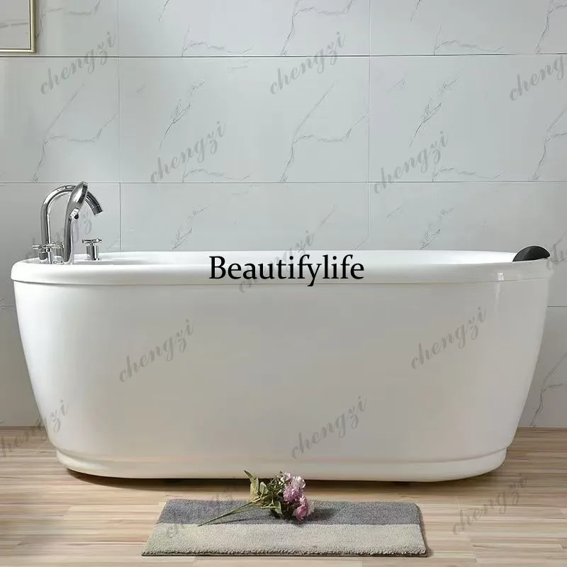 Household acrylic freestanding seamless hotel concubine bathtub adult thermal insulation bathtub