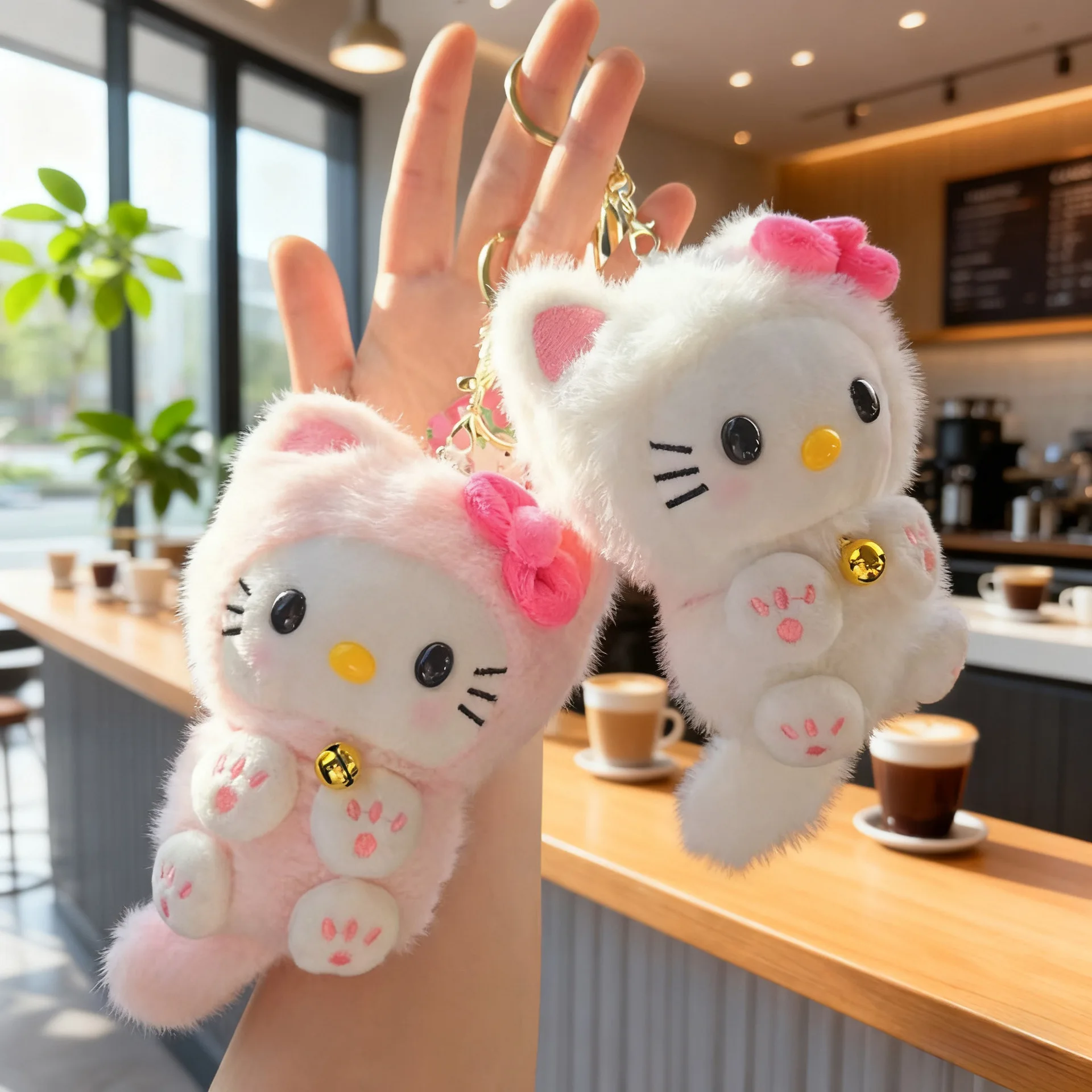 

2026 hot 10cm Sanrio Hello Kitty Cartoon Plush Doll, Stuffed Toy, Backpack Pendant, Small Gift, Plush Ornament, Gift for Girls