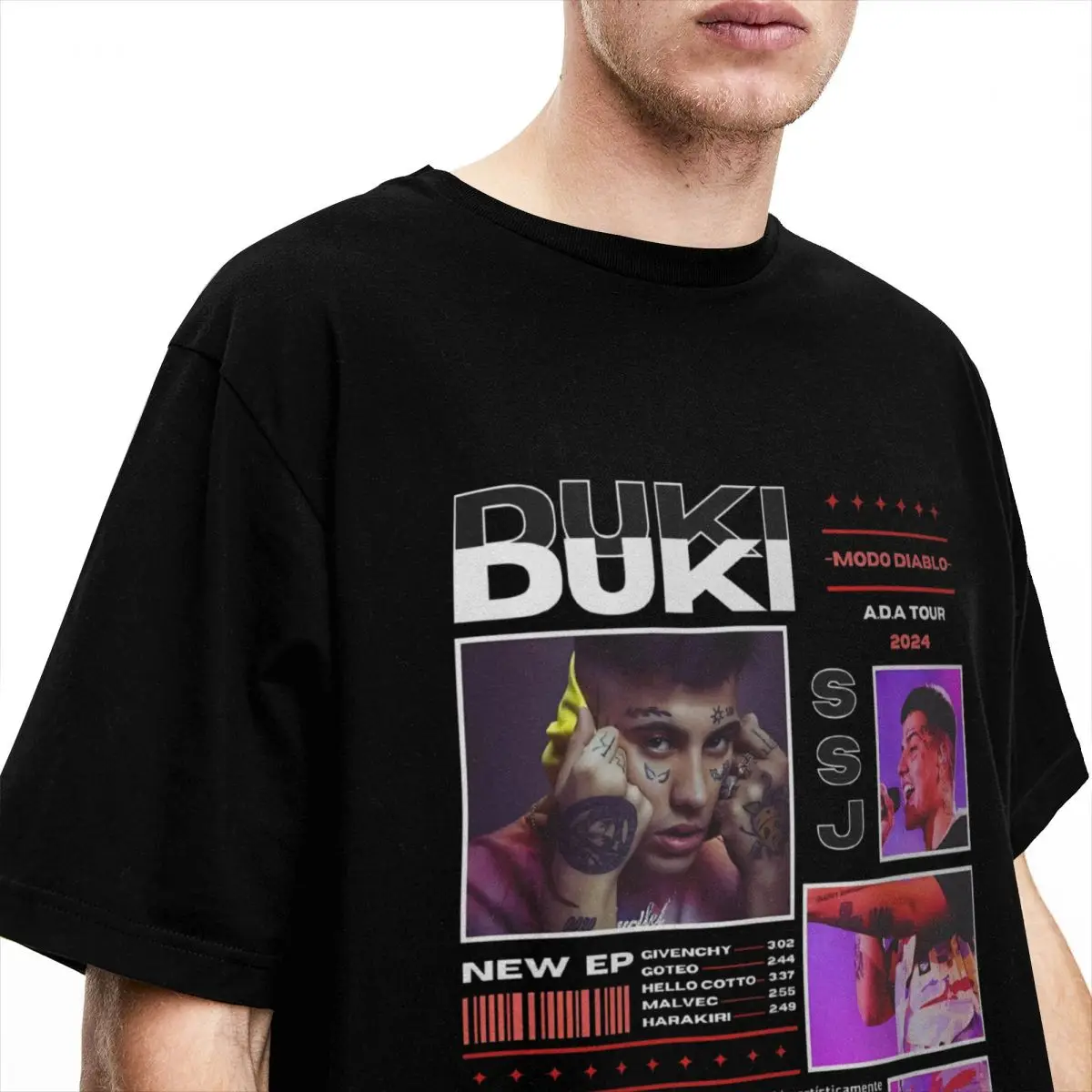 Men Duki ADA Tour 2024 T-Shirts Singer Rapper Cotton Clothes Summer Aesthetic Short Sleeve T Shirt Harajuku Tshirt Plus Size